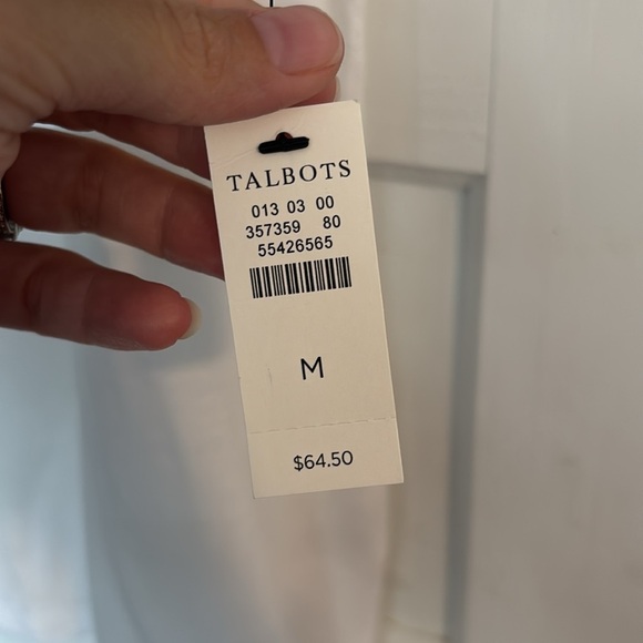 Talbots White Tee with Vibrant Embroidered Sleeves - Picture 4 of 5